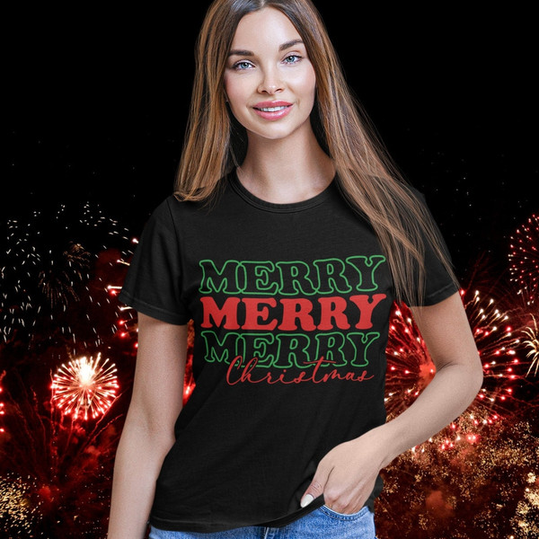 Merry Merry Merry Christmas svg, merry Christmas svg, Christmas shirt design, Holiday shirt cut file - 5.jpg