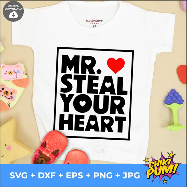 Mr Steal Your Heart Svg, Valentine's Day Svg, Valentine Boy Svg, Valentine Kid Svg Cut File For Cricut, Instant Download - 10.jpg