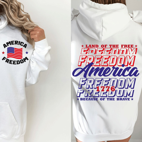 America Land Of The Free Because Of The Brave SVG, 4th of July SVG, Fourth of July SVG, Patriotic Svg, Independence Day Svg, Png Sublimation - 1.jpg