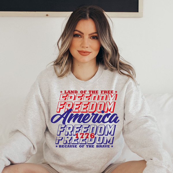 America Land Of The Free Because Of The Brave SVG, 4th of July SVG, Fourth of July SVG, Patriotic Svg, Independence Day Svg, Png Sublimation - 3.jpg
