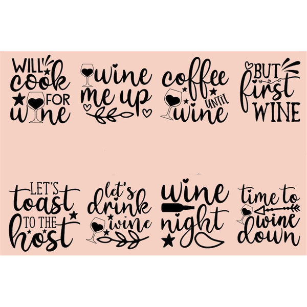 SVG File Bundle Funny Wine Glass Sayings, Wine (106845)