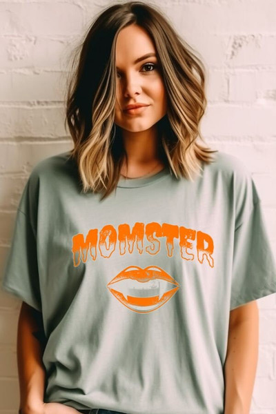 Comfort Colors® Momster Shirt, Retro Halloween t-shirt, Cute Fall Shirt, Vintage Ghost Shirt, Spooky Tee, Momster T-Shirt, Trick or Treat - 4.jpg