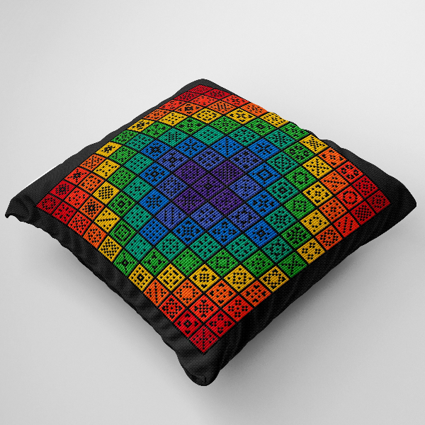 cross stitch pillow pattern geometric