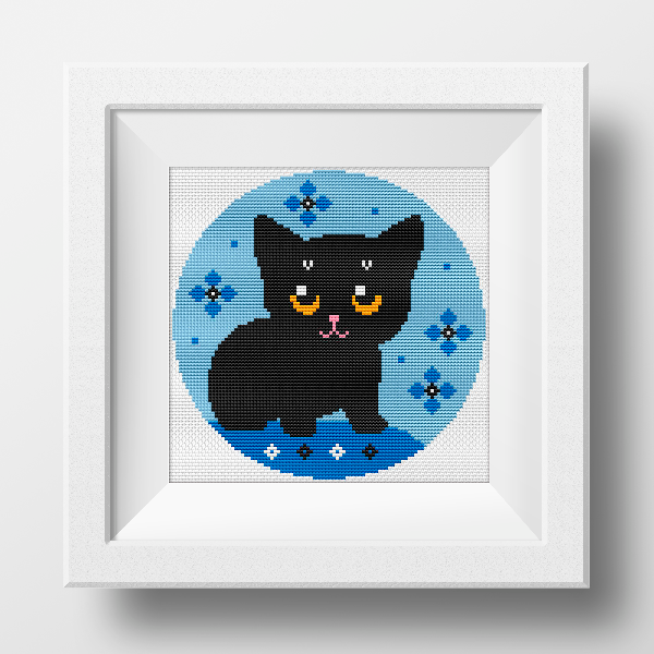 cute cat cross stitch pattern