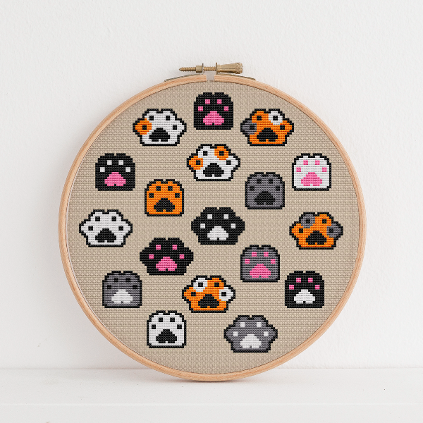 paws cross stitch pattern