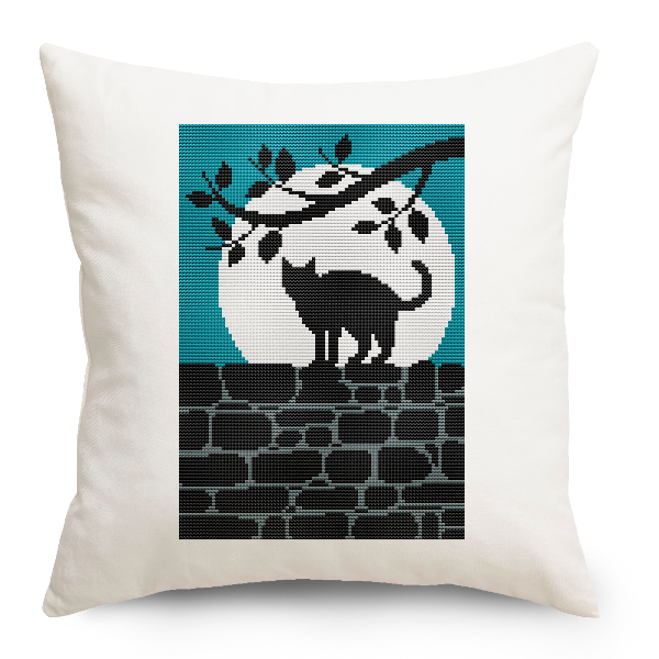 cat cross stitch pattern pillow