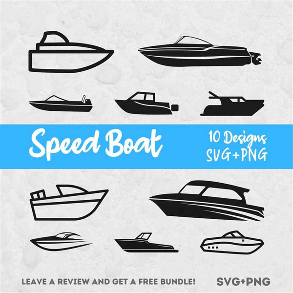 Speedboat SVG Bundle, Boat Clipart, Speedboat Cut Files, Svg - Inspire ...