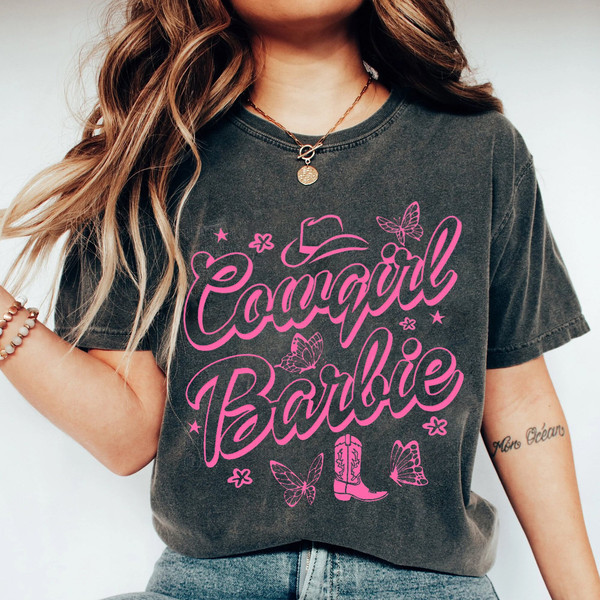 Cowgirl Barbie Pink Shirt  Western Shirt  Girls Barbie Doll Shirt - 3.jpg