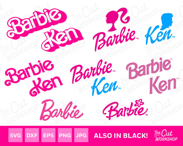 Barbi Logo Babe Doll Design Bundle Retro 60s 70s 80s 90s 00s  SVG PNG Clipart Digital Download Sublimation Cricut Cut File Dxf Eps Jpg - 1.jpg