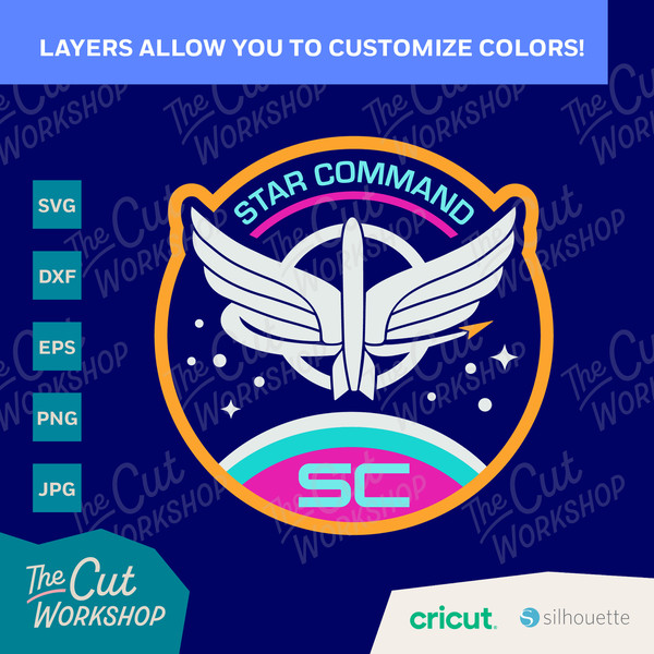 Buzz Lightyear Star Command Badge Logo Clipart Instant Digi