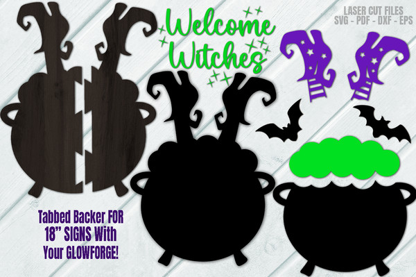 Witch Sign SVG - Halloween Door Hanger SVG - Laser Cut Files - Halloween SVG - Witch SVG - Cauldron Svg - Welcome Sign Svg - Welcome Witches Svg - Front Door Si