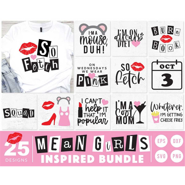 Mean Girls Inspired PNG, So Fetch svg, Burn Book Clip Art, S - Inspire  Uplift