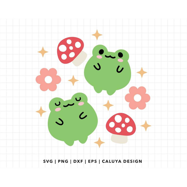 Cute Frog SVG, Kawaii Froggy SVG, frog and mushroom SVG, Fro - Inspire  Uplift