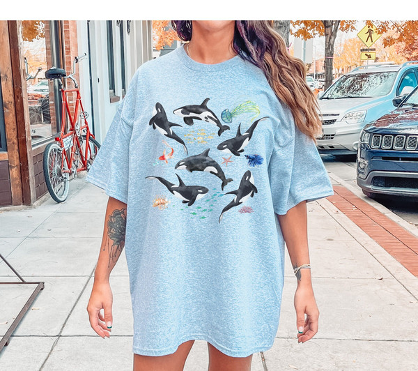 Ocean Explorer Shirt, Sealife T shirt, Save the Whales Shirt, Nostalgic 90s Shirt, Marine Biology, Oversize Tee, Beach Coverup - 1.jpg