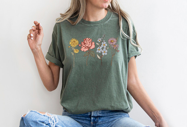 Custom Birth Month Shirt, Birth Flower Shirt, Grandma Gift, Mother days Gift, New Mom Gift, Mama Shirt, Personalized Flower shirt - 3.jpg