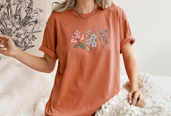Custom Birth Month Shirt, Birth Flower Shirt, Grandma Gift, Mother days Gift, New Mom Gift, Mama Shirt, Personalized Flower shirt - 5.jpg