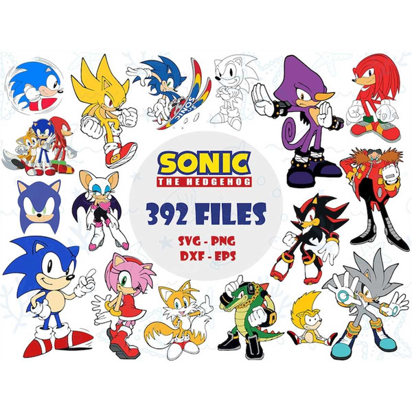 Sonic Svg Bundle /sonic Characters Svg /sonic the (Instant Download) 