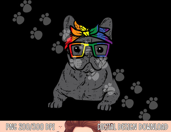 French Bulldog Frenchie Dog LGBTQ Rainbow Flag Gay Pride  png, sublimation copy.jpg