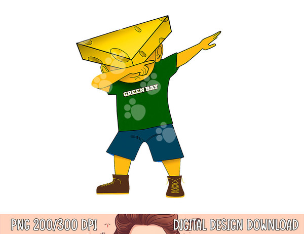 Funny Green Bay Dabbing Cheesehat png, sublimation copy.jpg