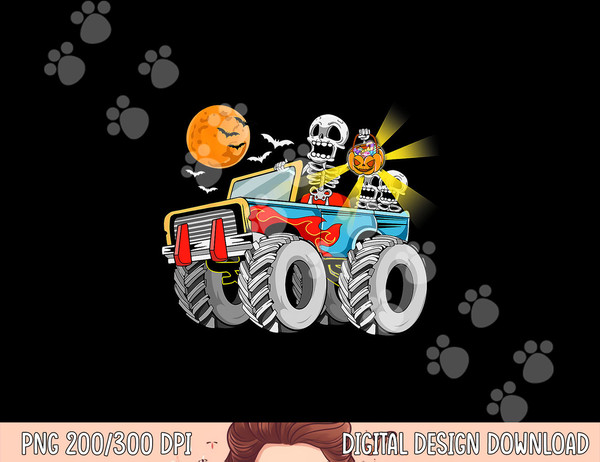 Funny Halloween Skeleton Monster-Truck Kids Boys Toddler  png,sublimation copy.jpg
