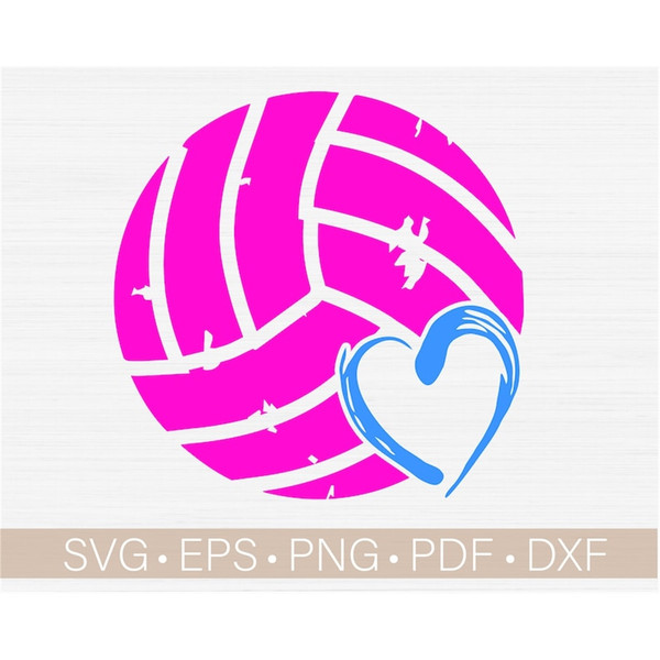 Volleyball Svg with Heart, Volleyball Vector Clipart, Cut Fi - Inspire ...