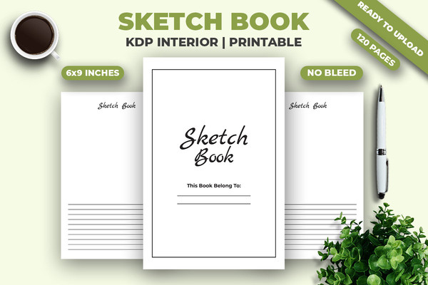 6x9 Sketch Book / Sketch Pad Pages  KDP Interior Template