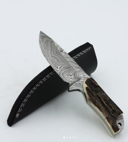 Damascus Hunting Knife.JPG