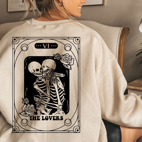 The Lovers tarot card SVG, The lovers svg, The Lovers SVG, Skeleton Love Tarot Card SVG, Skeleton love Valentine svg - 1.jpg