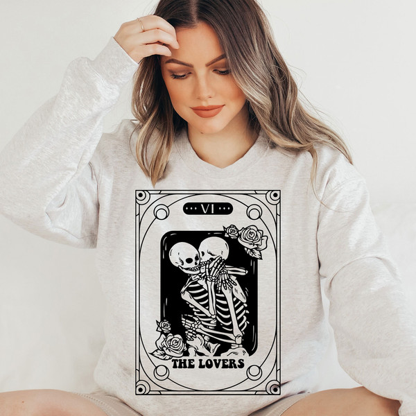 The Lovers tarot card SVG, The lovers svg, The Lovers SVG, Skeleton Love Tarot Card SVG, Skeleton love Valentine svg - 4.jpg