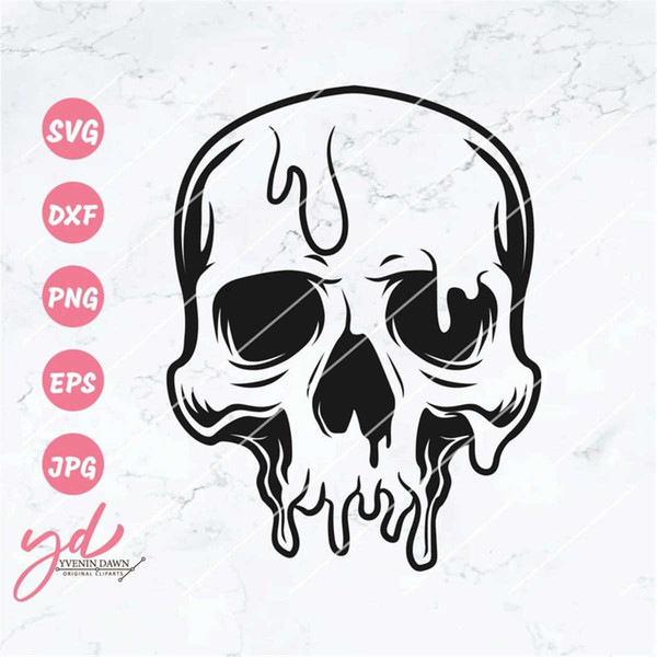 Dripping Skull Svg Png | Skull Svg | Skeleton Gothic Svg | G - Inspire ...