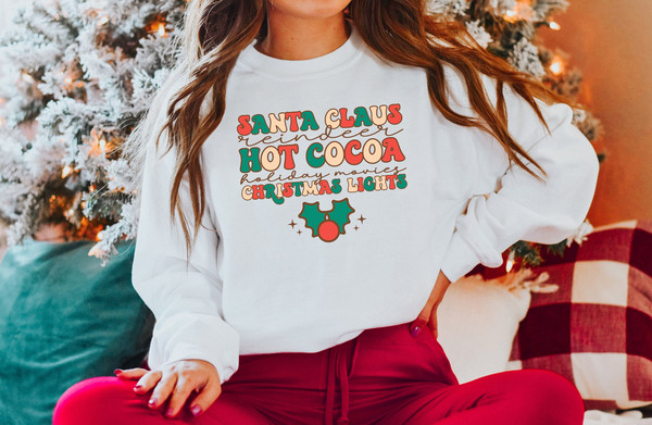 Christmas Cocoa Sweatshirt, christmas lights, Hot Cocoa Shirt, Christmas Light Tee, christmas Sweatshirt, santa sweatshirt, Christmas party - 1.jpg