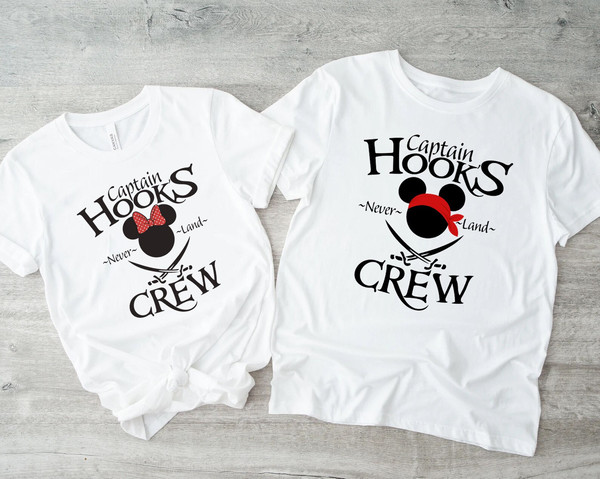 Mickey And Minnie Captain Hook's Neverland Crew Shirt, disney cruise shirt, Disney Pirate Shirts, Cruise shirt, mickey cruise shirt, - 1.jpg