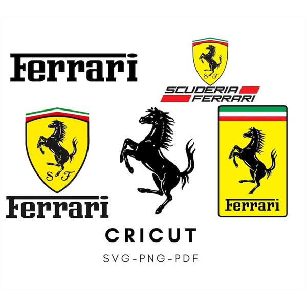 Car SVG PNG Sticker Ferrari, Decal, High Quality