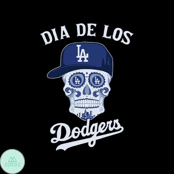 Dia De Los Los Angeles Dodgers Sugar Skull Svg, Los Angeles Dodgers Digital