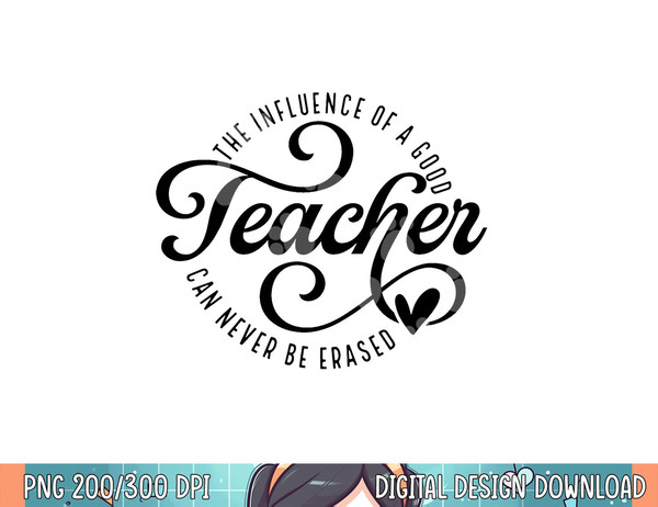 The Influence Of A Good Teacher Can Never Be Erased 100 days  png, sublimation.jpg