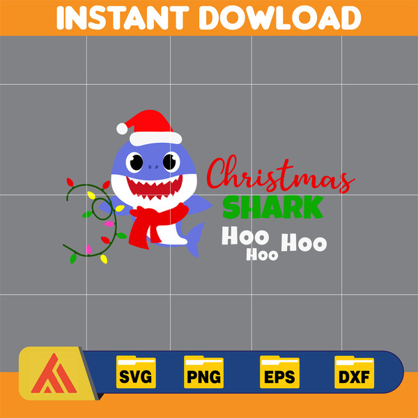 Christmas Shark Svg, Baby Shark Svg, Dodo Shark Svg, Daddy Shark Svg, Christmas Svg, Instant Download (32).jpg