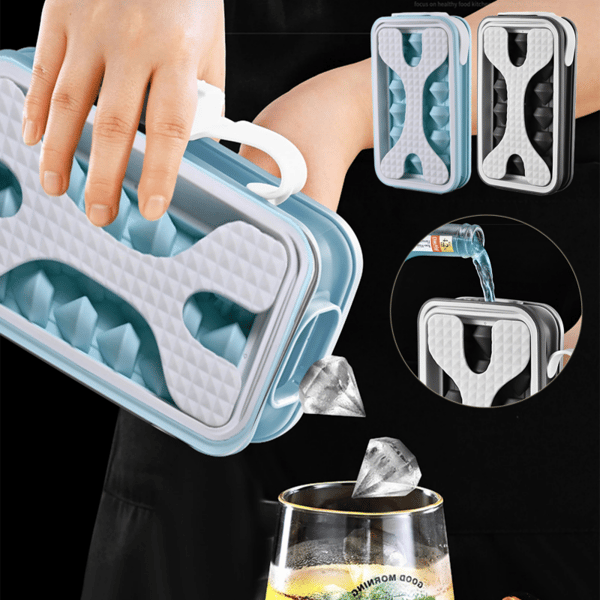 Ice Cube Trays for freezer 2 in 1 Portable Ice Mold Bottle With