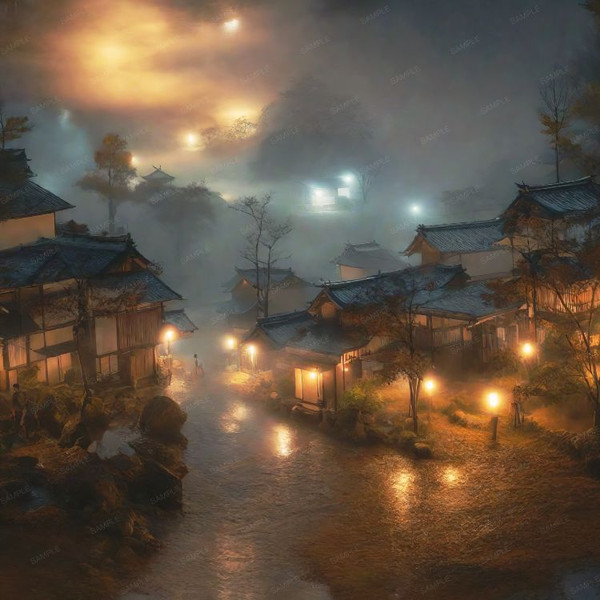 Foggy Night in a Japanese Village.jpg
