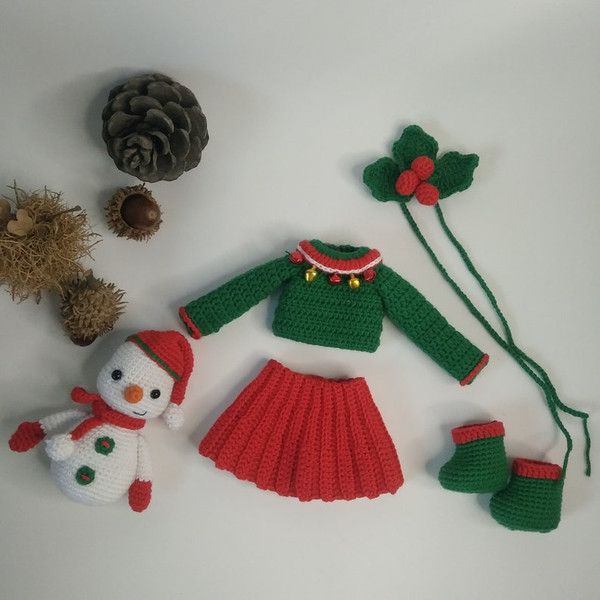 Crochet pattern doll Amigurumi Emily and Snowman English Pdf