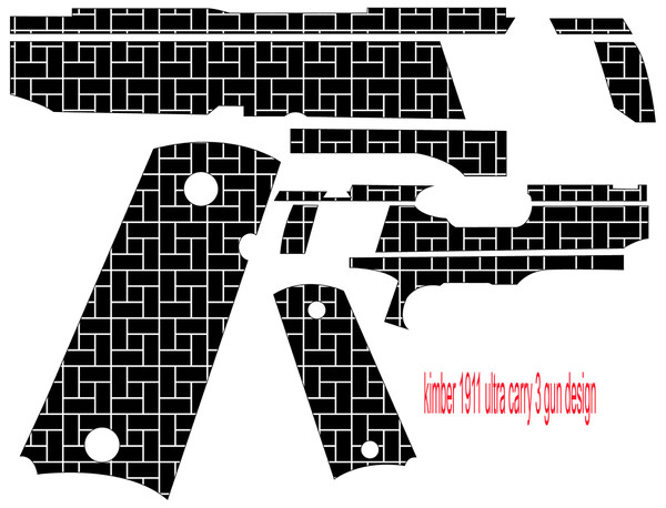 Kimber 1911 ultra carry 3 gun design seamless abstract brick wall pattern svg laser Engraving, cnc cutting vector file.jpg
