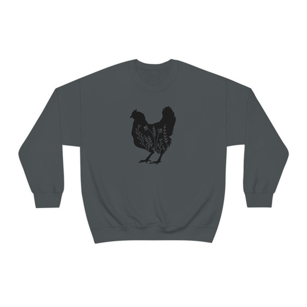 Wildflower Chicken Sweatshirt for Chicken Lady Hoodie Floral Chicken Farm Life Gift for Chicken Lover Flower Chicken Sweatshirt Barn Animals - 8.jpg