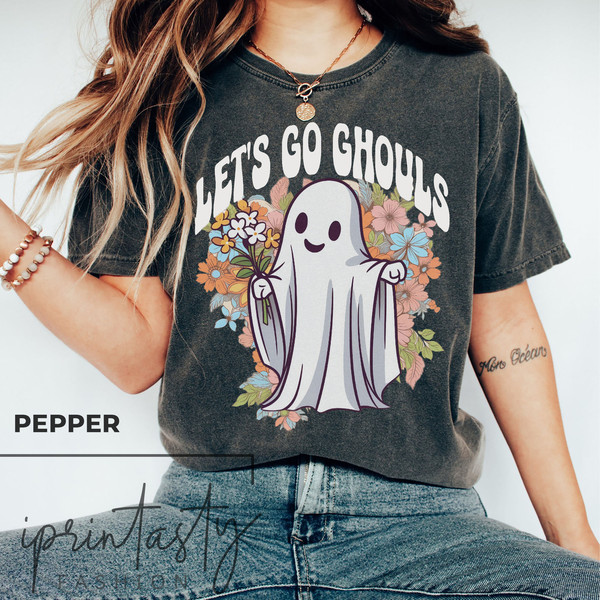 Comfort Colors, Lets go ghouls Shirt, Vintage Halloween Shirt, Retro Fall Shirt, Fall Shirt, Vintage Ghost Shirt, iprintasty halloween - 4.jpg
