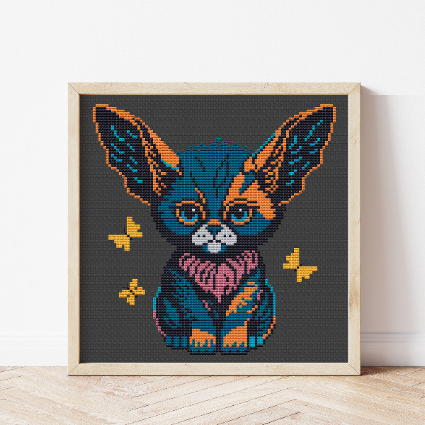 modern cat cross stitch pattern