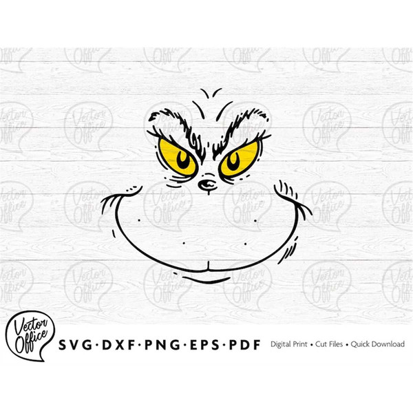 Grinch Face SVG, PNG, PDF, Cricut, Silhouette, Cricut svg, S - Inspire ...