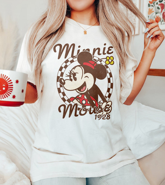 Vintage Minnie Mouse 1928 Shirt, Retro Disney Minnie 1928 Shirt, Classic Minnie Checkered Shirt, Disney Character Shirt, Disney Family Shirt - 7.jpg