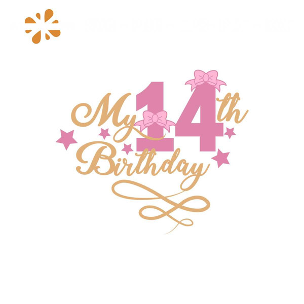 Happy 14th Birthday Personalized Cake Topper Svg Fourteenth -  Portugal