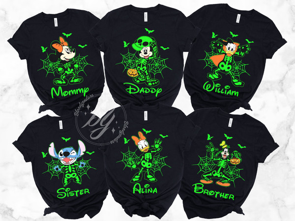 Personalized Disney Skeleton Halloween shirt, Halloween Mickey & friends shirt, Mickey's Not-So-Scary Halloween Party, Family Matching Shirt - 3.jpg