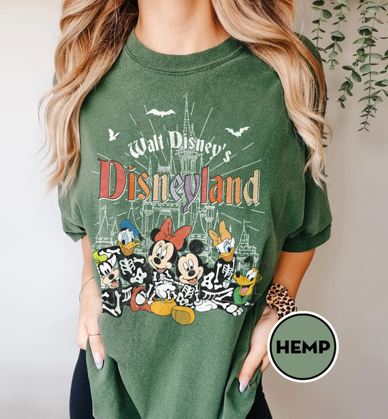 Vintage Mickey Minnie Halloween Shirt, Walt Disney's Disneyland Halloween Comfort Colors T-shirt, Retro Disney Castle, Mickey and Friends - 6.jpg