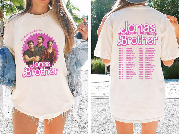Comfort Colors®  Jonas Brothers Barbi Shirt, Jonas Brothers Five Albums One Night Tour Shirt, Jonas Brothers Merch Sweatshirt, JB gift - 5.jpg