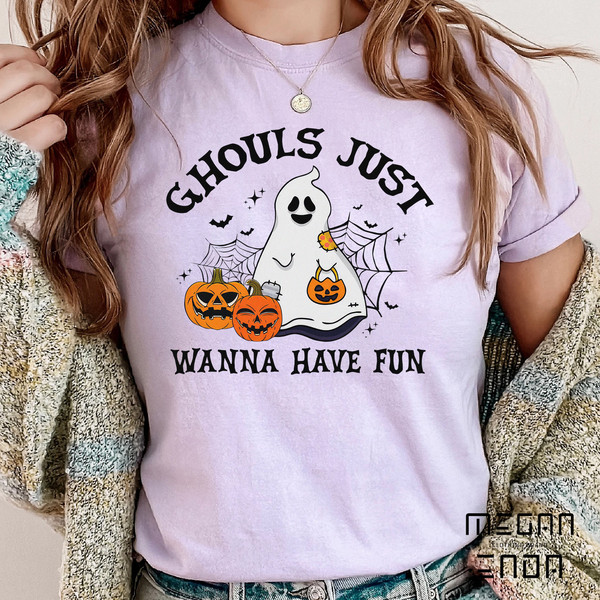 Halloween Shirt, Ghouls Just Wanna Have Fun Halloween Shirt, Ghouls Night Out Shirt, Witch Shirt, Retro Fall Shirt, Fall Shirt - 3.jpg